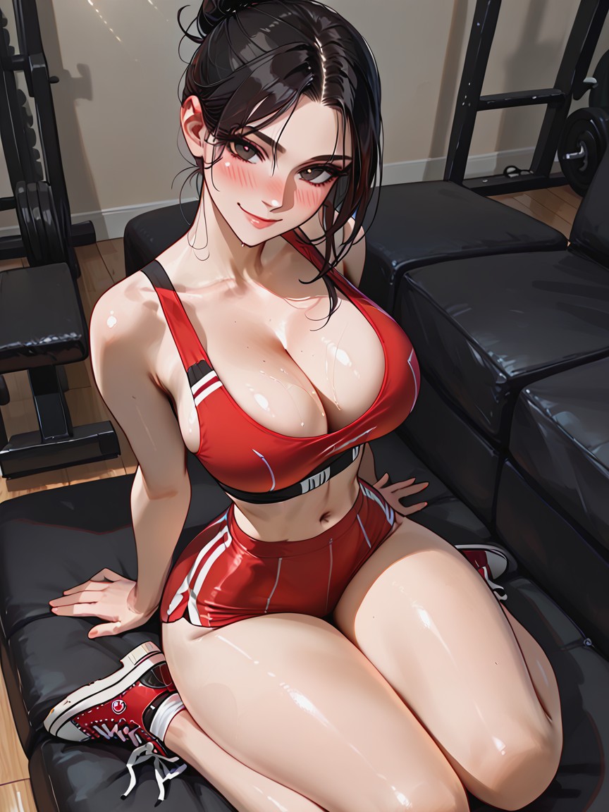 Legs Together, Dark Hair, Black Hentai AI Porn