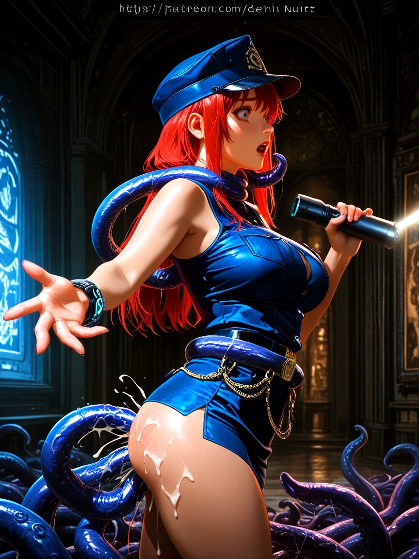 Hand Out, Busty, Flashlight Pointed At Painting Hentai AI Porn