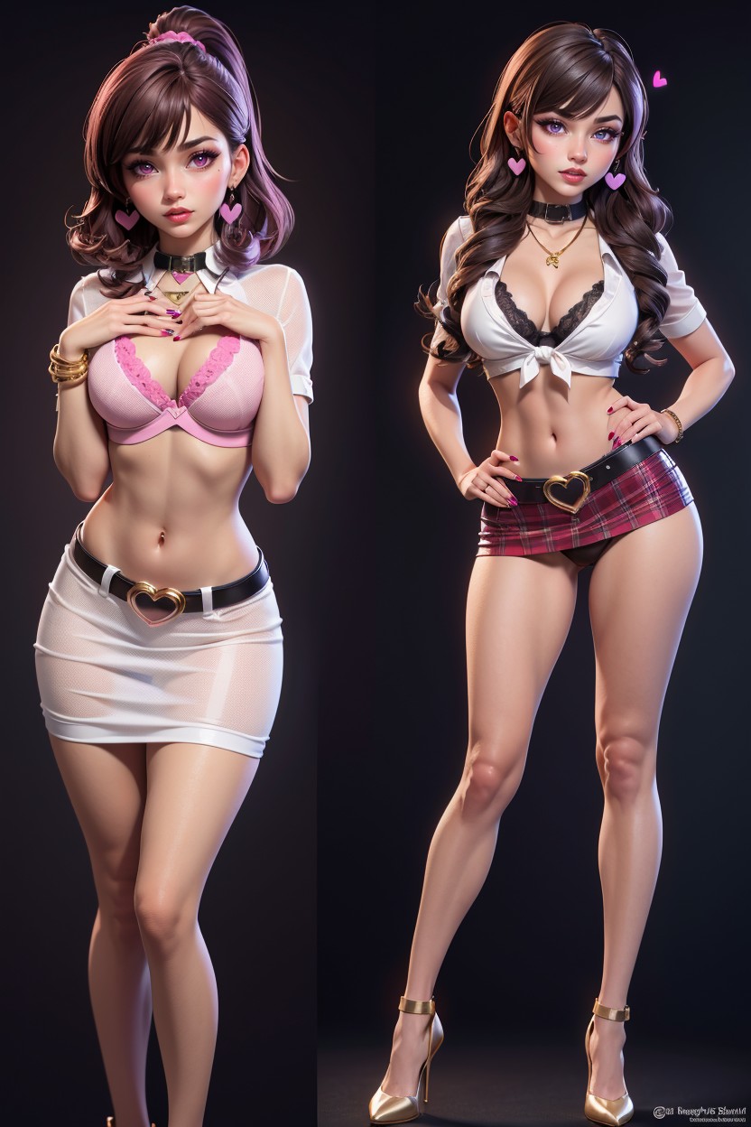 Makeup, Dark Skin Woman, Pink Lipstick Hentai AI Porn