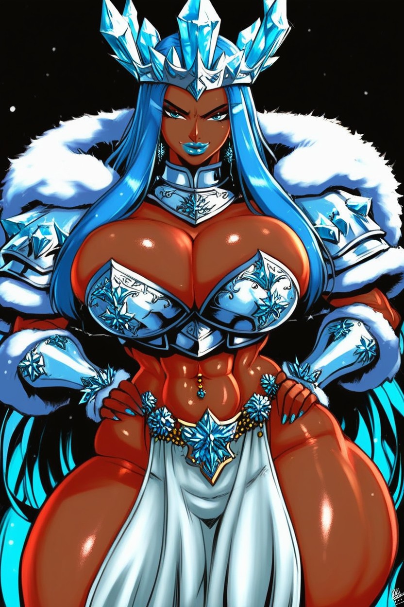 Detailed, High Resolution, Blue Lipstick Hentai AI Porn