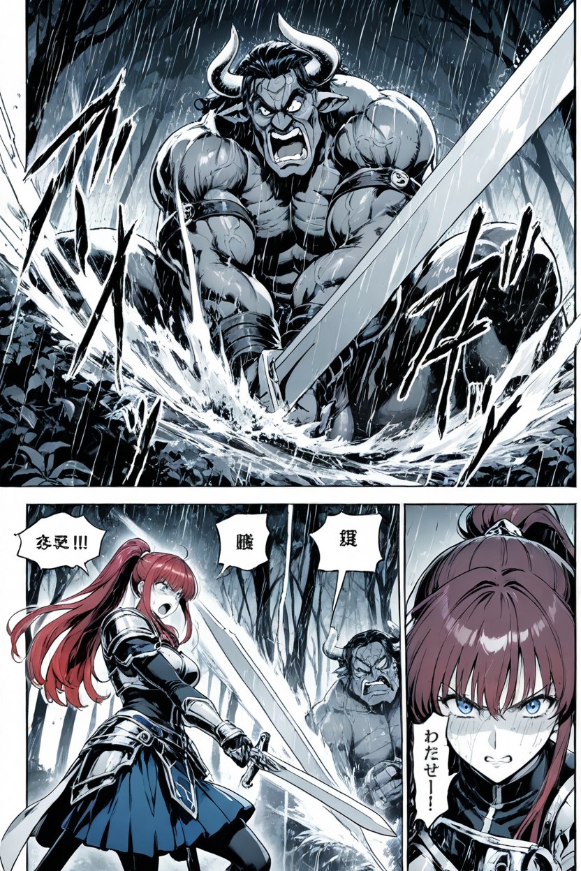 Anime 's Style Fantasy Warrior, Best Illustration, Shocked Hentai AI Porn
