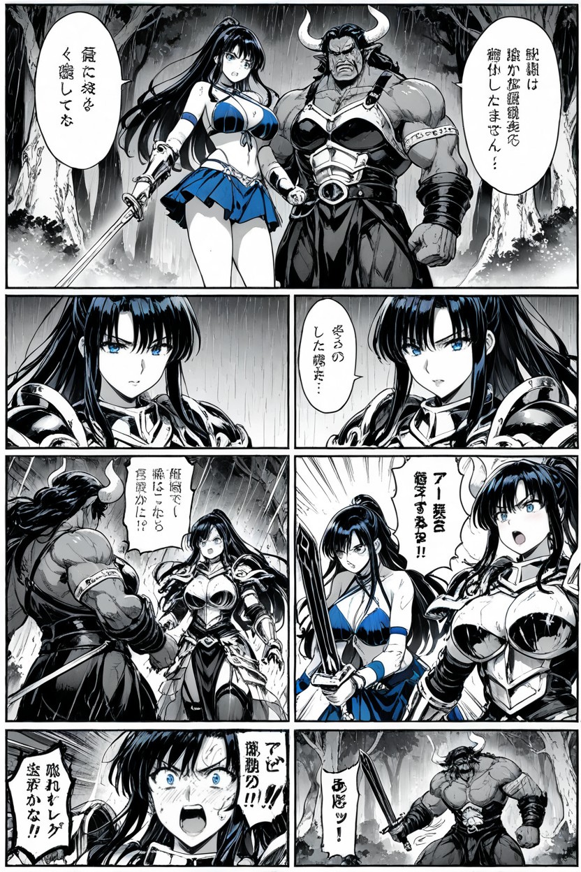 Greyscale, Athletic Thighs, Sword Clash Hentai AI Porn