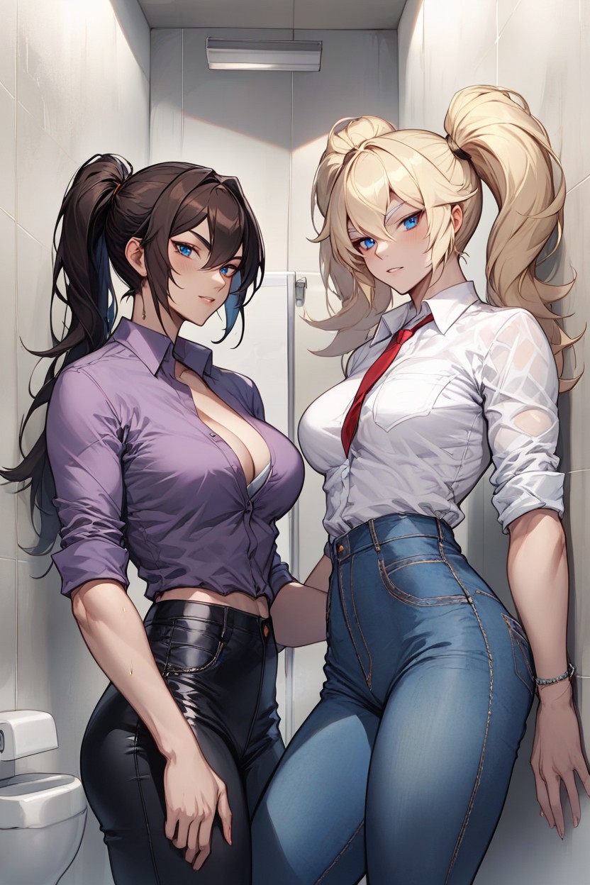 Average-sized Breasts, '" Tall, The First One Is Called Eva Hentai AI Porn