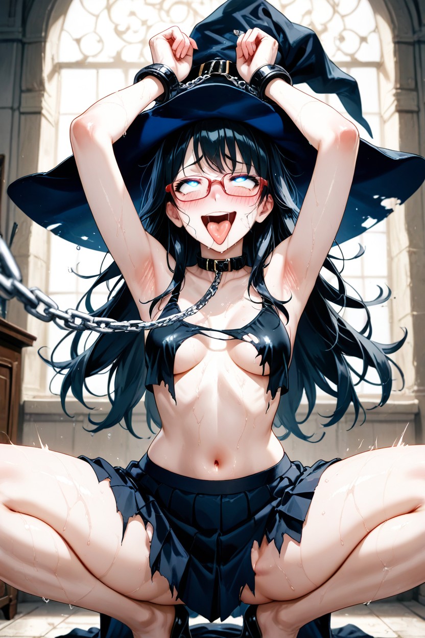 Small Breasts, Long Hair, Chain Leash Hentai AI Porn