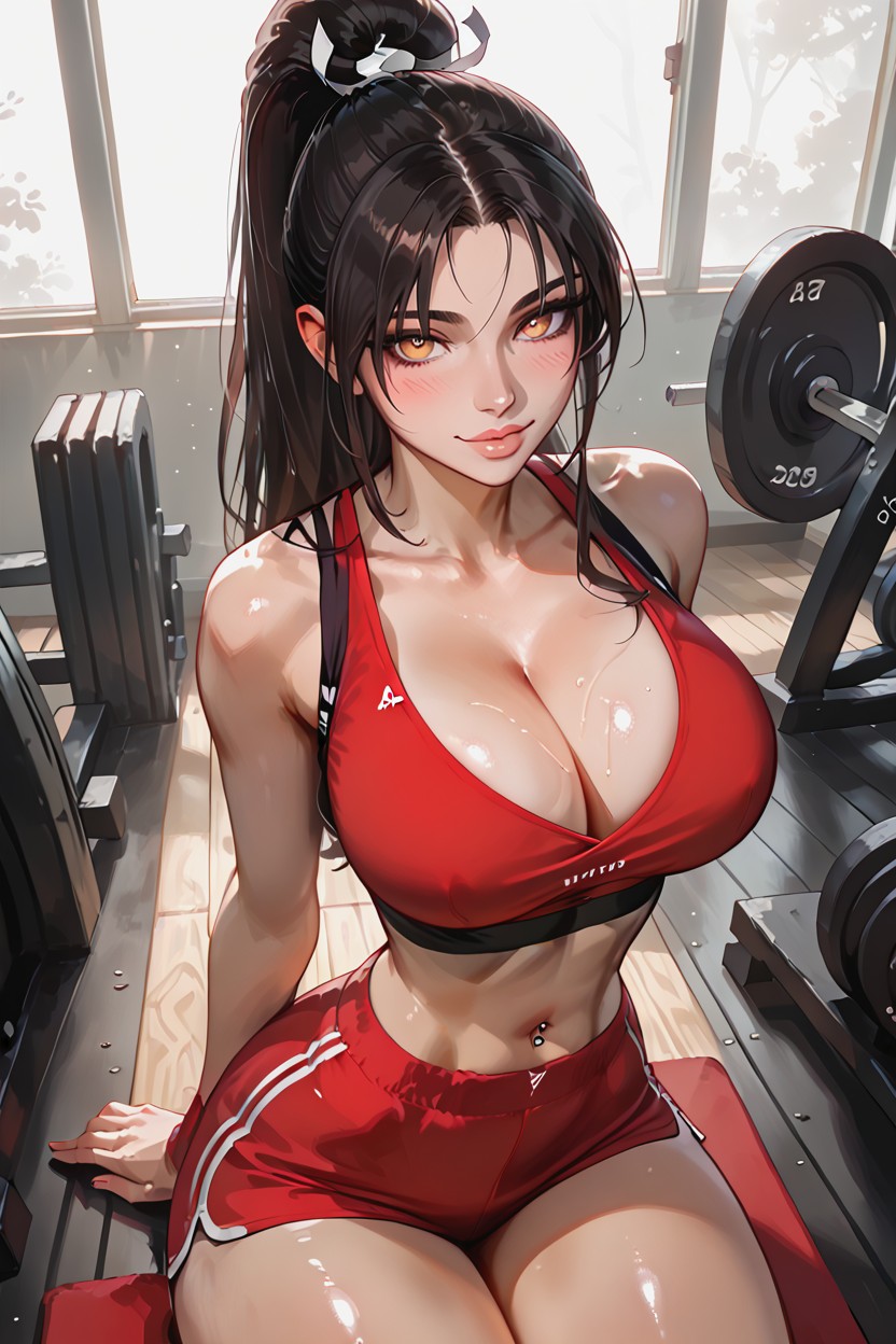 Tight Body, Happy, Beautiful Reflective Hair Hentai AI Porn