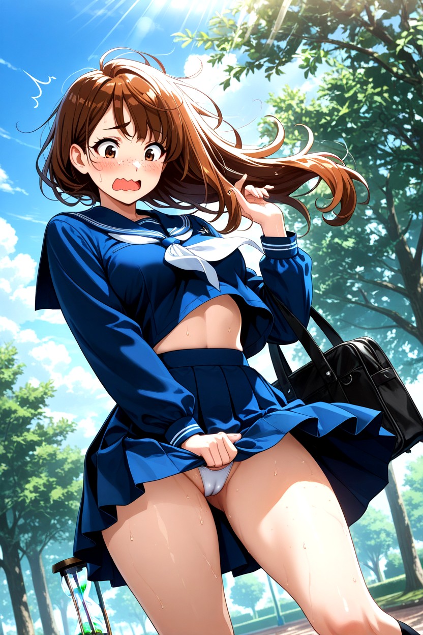 Solo, Brown Hair, Brown Eyes Hentai AI Porn
