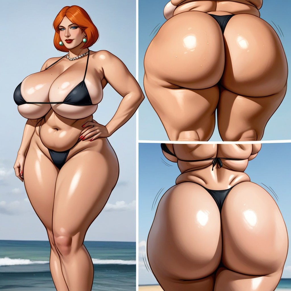 Soft And Squishy Thick Ass, Cleavage, Rear View Hentai AI Porn