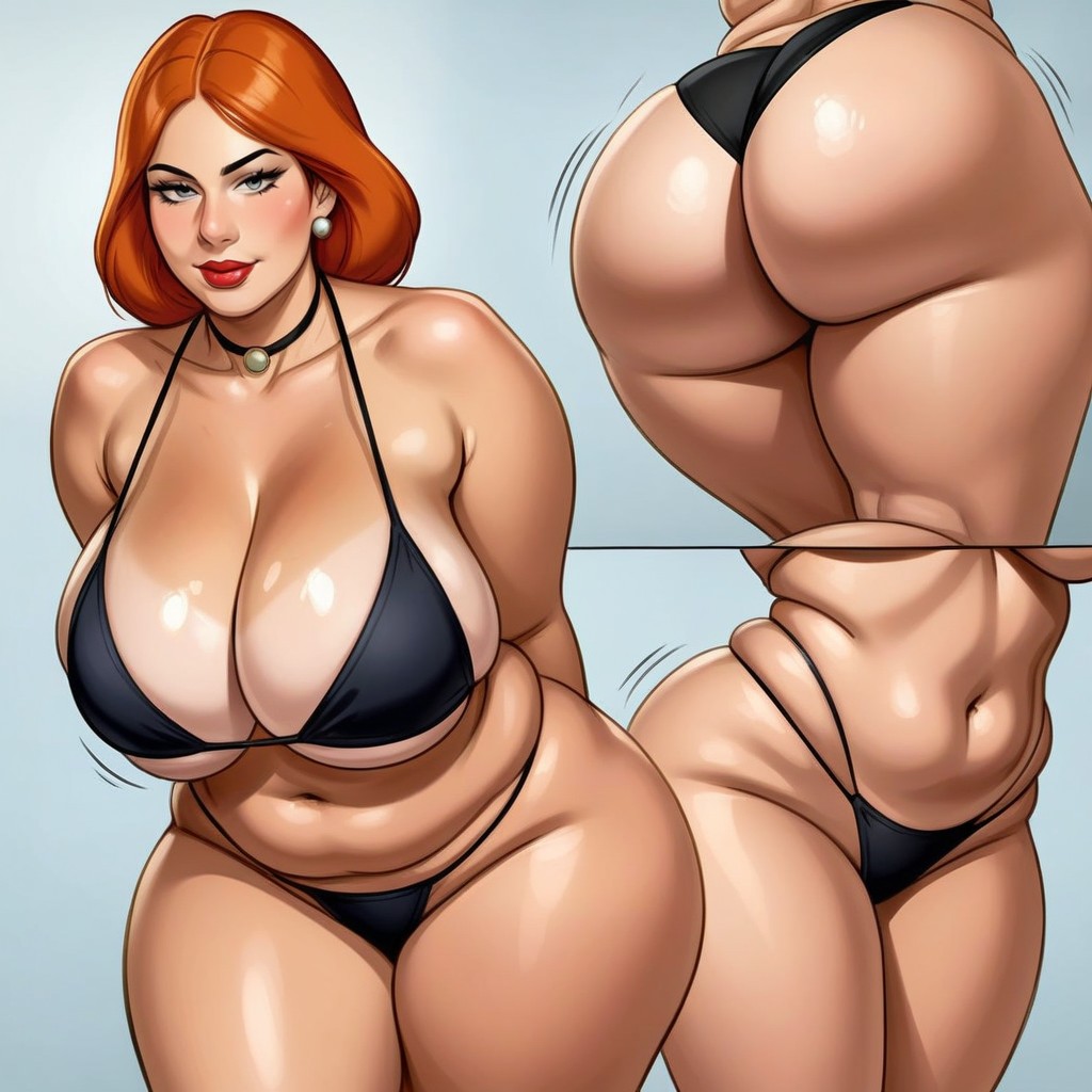 Bending Over, Woman Is Lois Griffin, Perfect Face And Eyes Hentai AI Porn