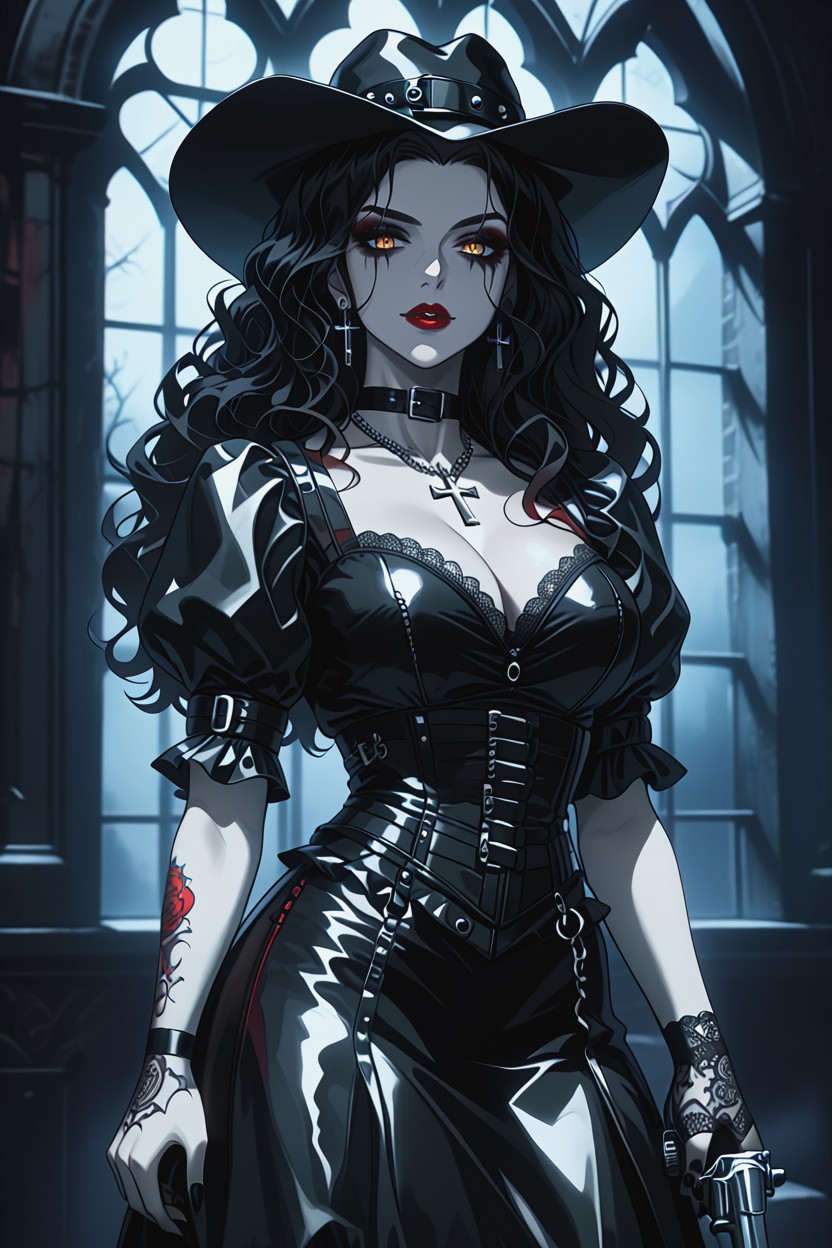 Pale Skin, Dark Makeup, Creating A High-contrast Hentai AI Porn
