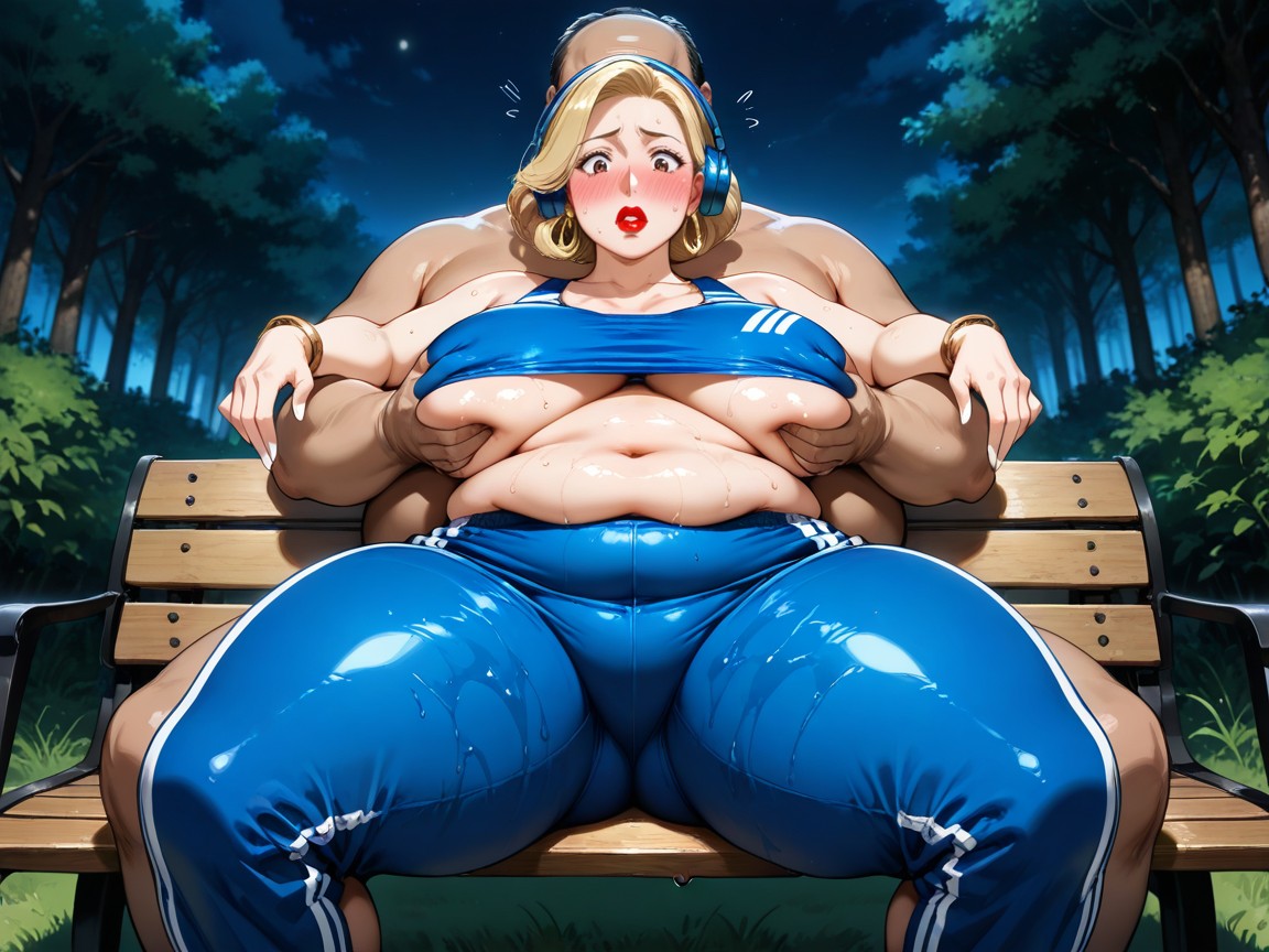 Sport Bra, Headphones, Red Lipstick Hentai AI Porn