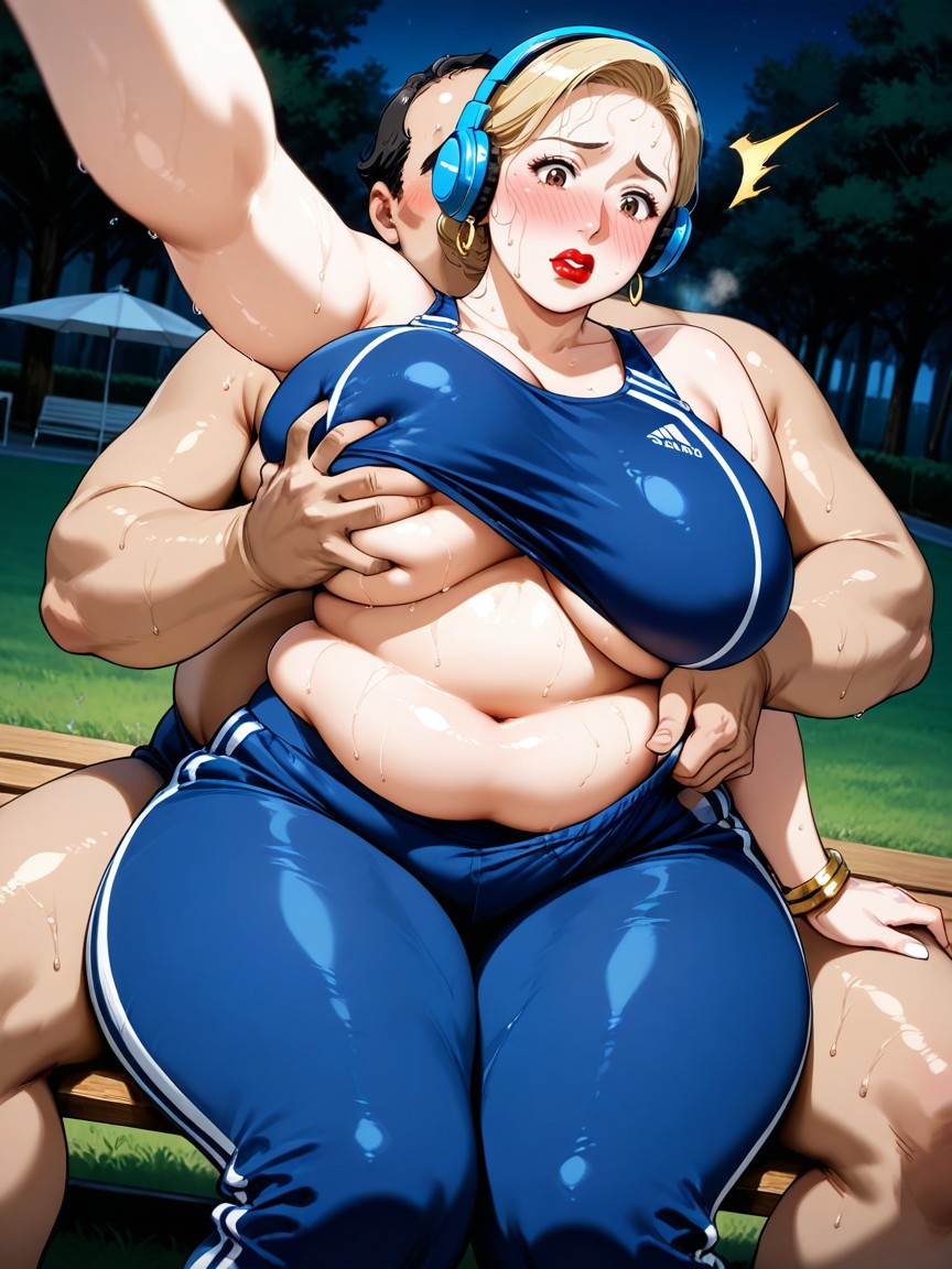 Dark Around, Sweaty, Natural Breast Hentai AI Porn