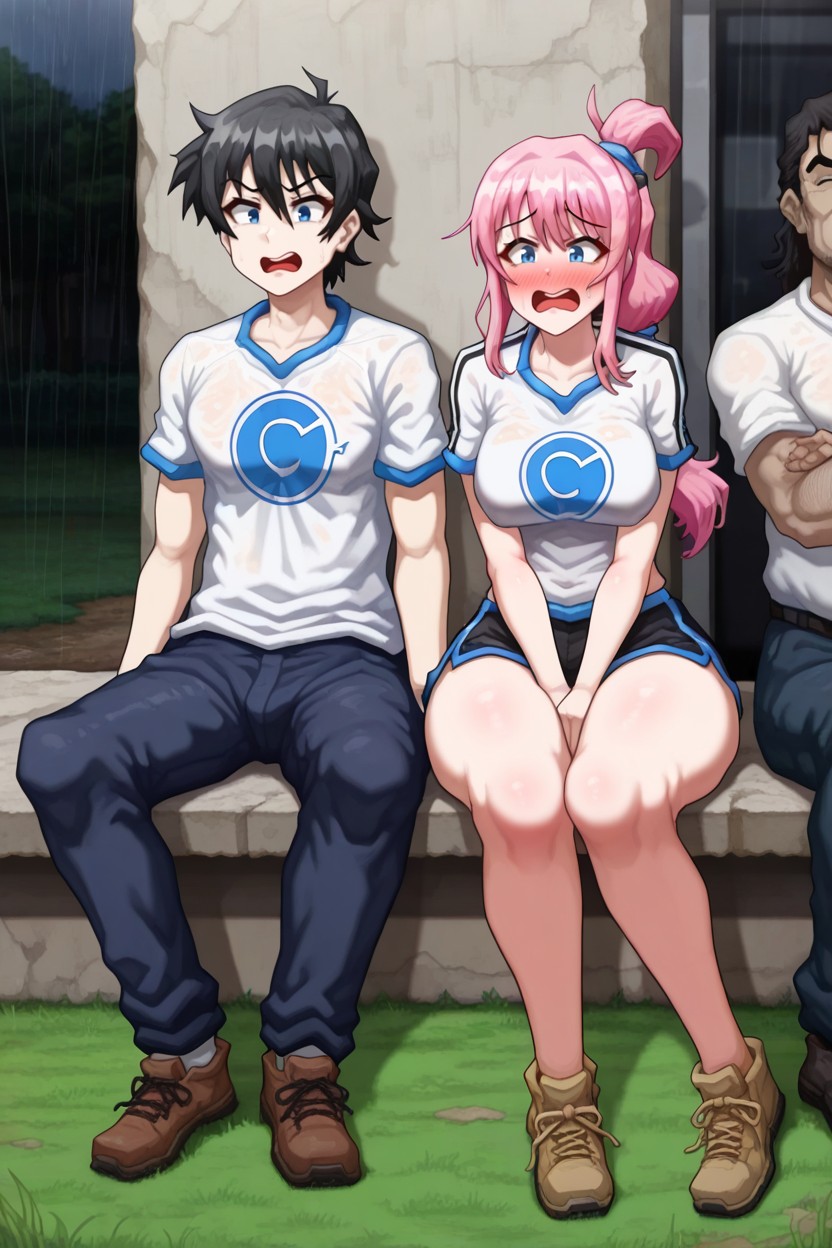 Open Mouth, Blue Eyes, 2 People Hentai AI Porn
