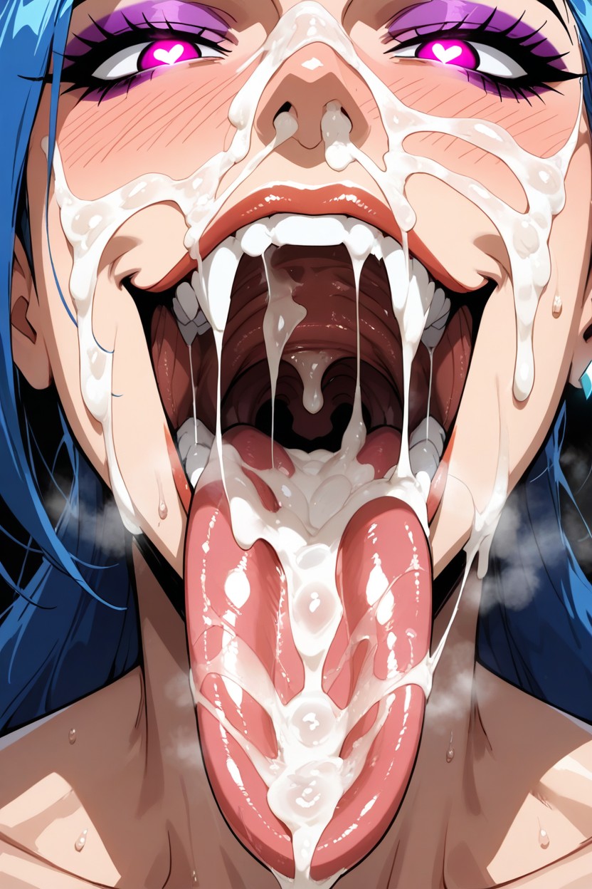 Wide Tongue, Focus On Tongue, Open Mouth Wide Hentai AI Porn