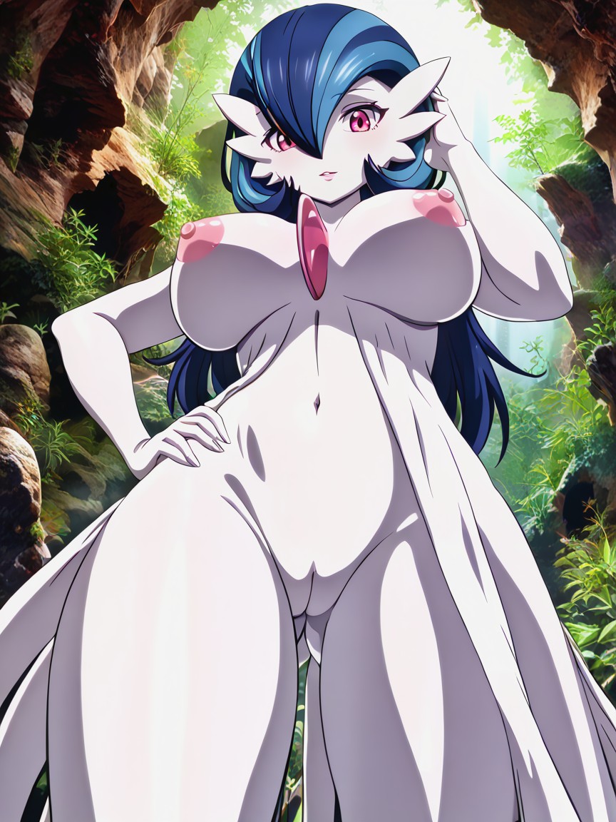 Pink Eyes, Perky Nipples, Fake Breasts Hentai AI Porn