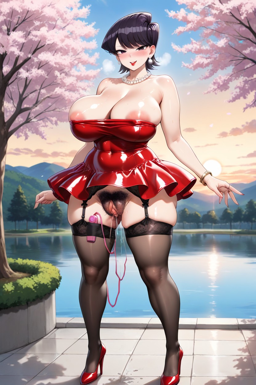 Red Tight Dress, Shiny Dress, Perfect Pussy Hentai AI Porn