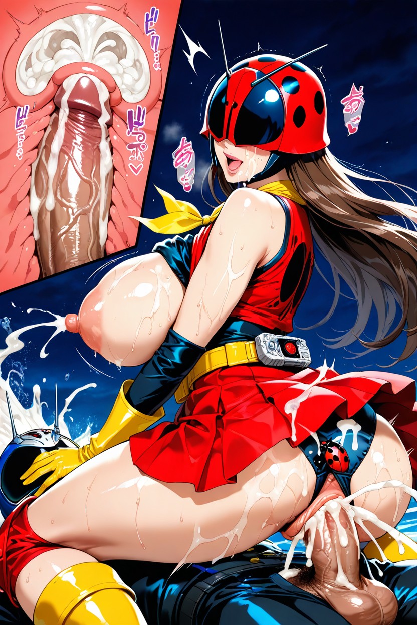 Double Penetration, Uncensored, Long Straight Brown Hair Hentai AI Porn