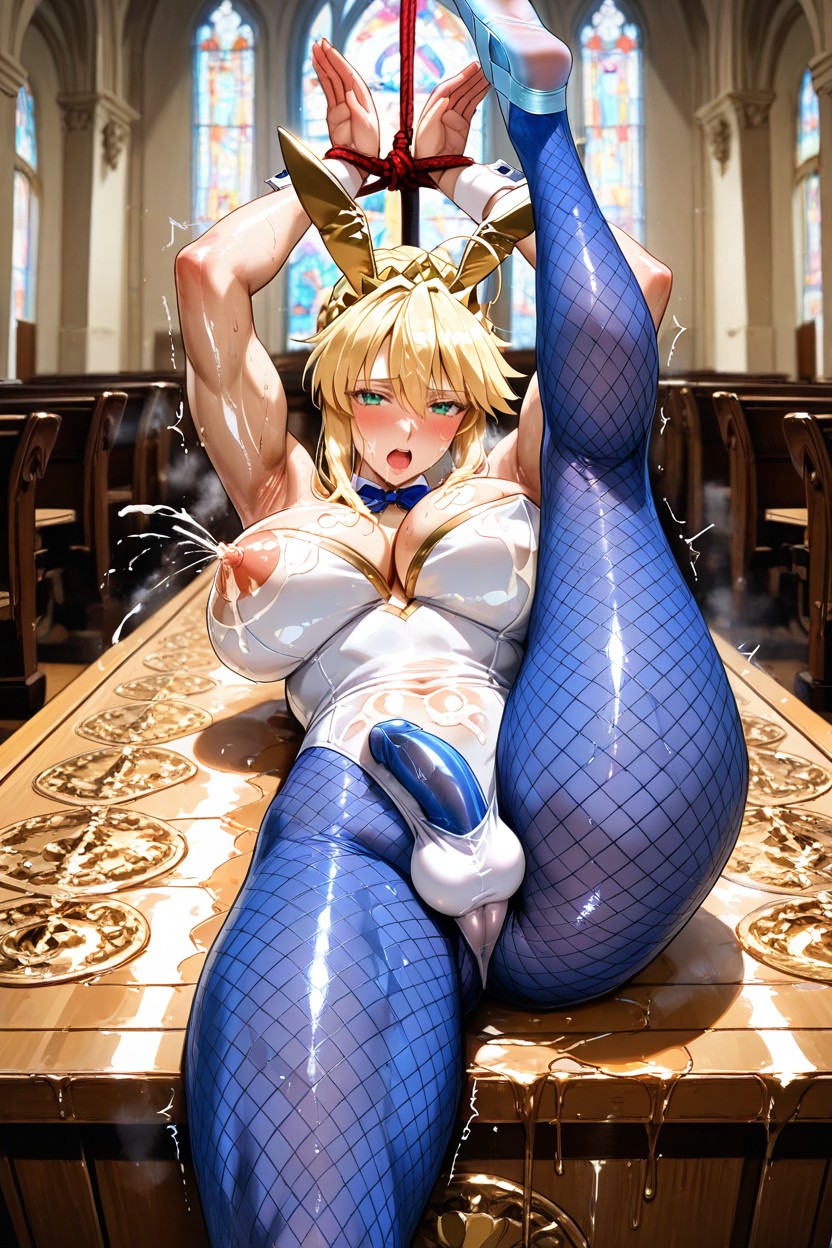 Soft, Blue Fishnets Under Pantyhose, Moaning Hentai AI Porn
