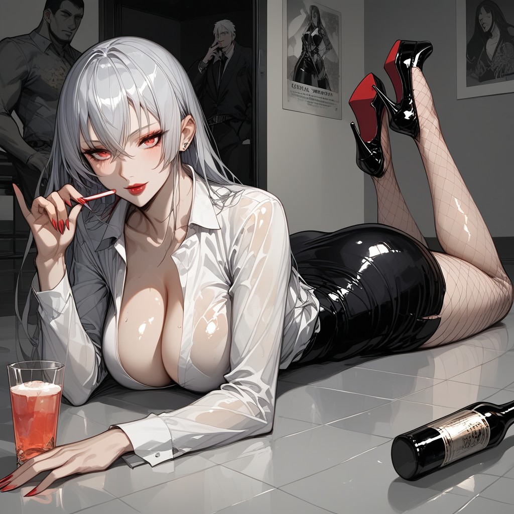 Very Slut, Office Shirt, Open Breast Hentai AI Porn