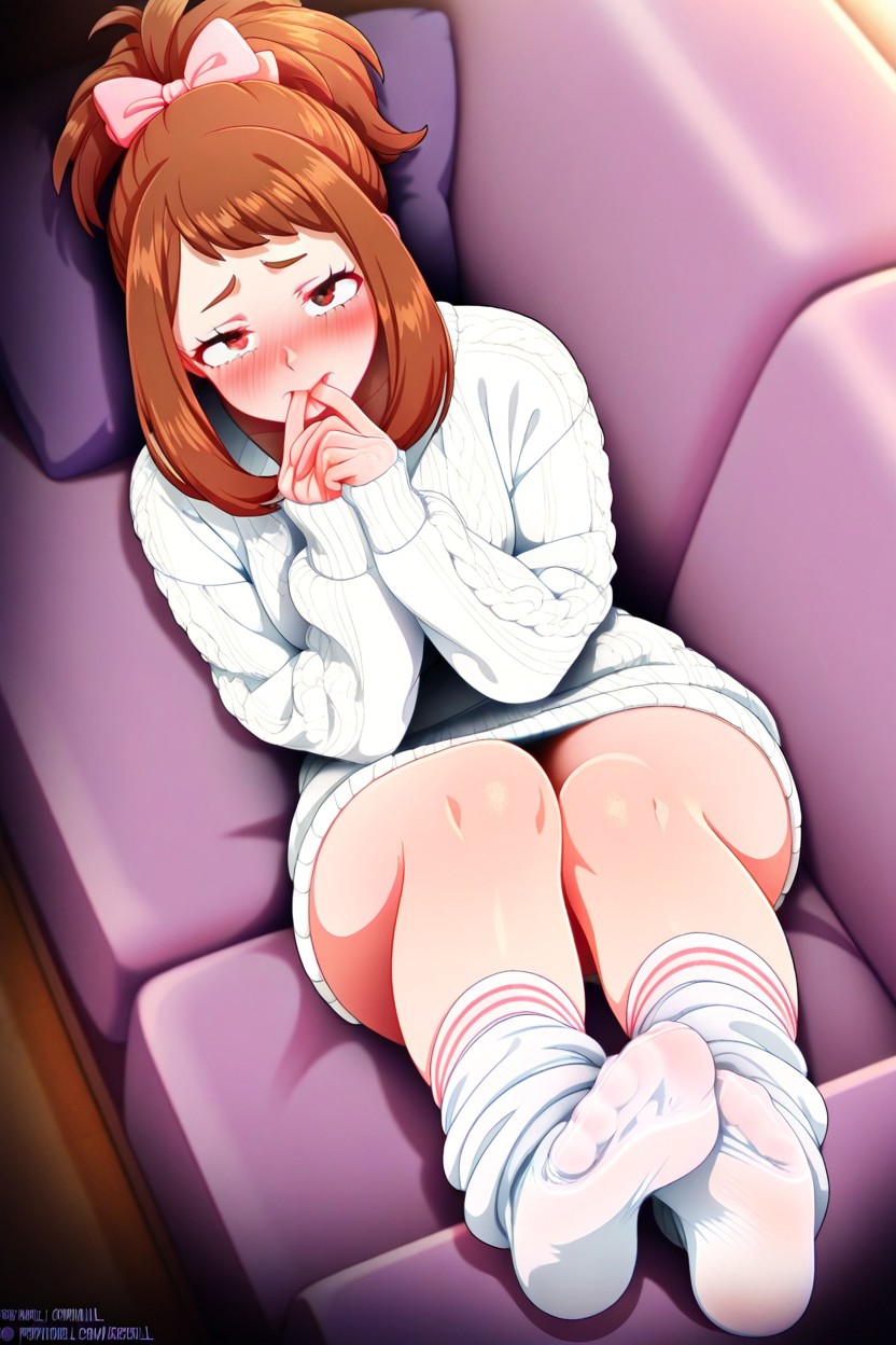 Top Down, Couch, Detailed Feet Hentai AI Porn