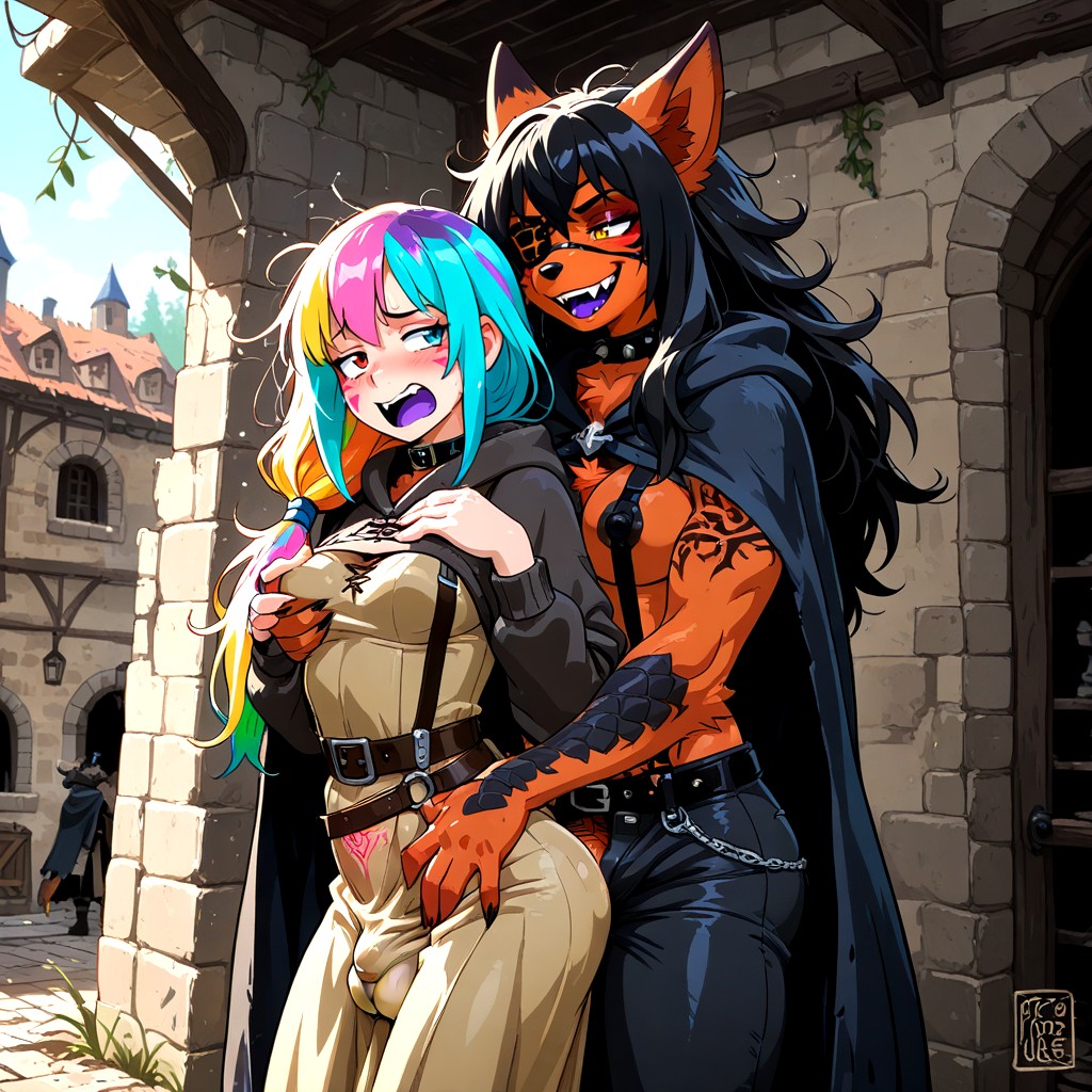 Squeezing Ass, Claws, Futanari Only Hentai AI Porn