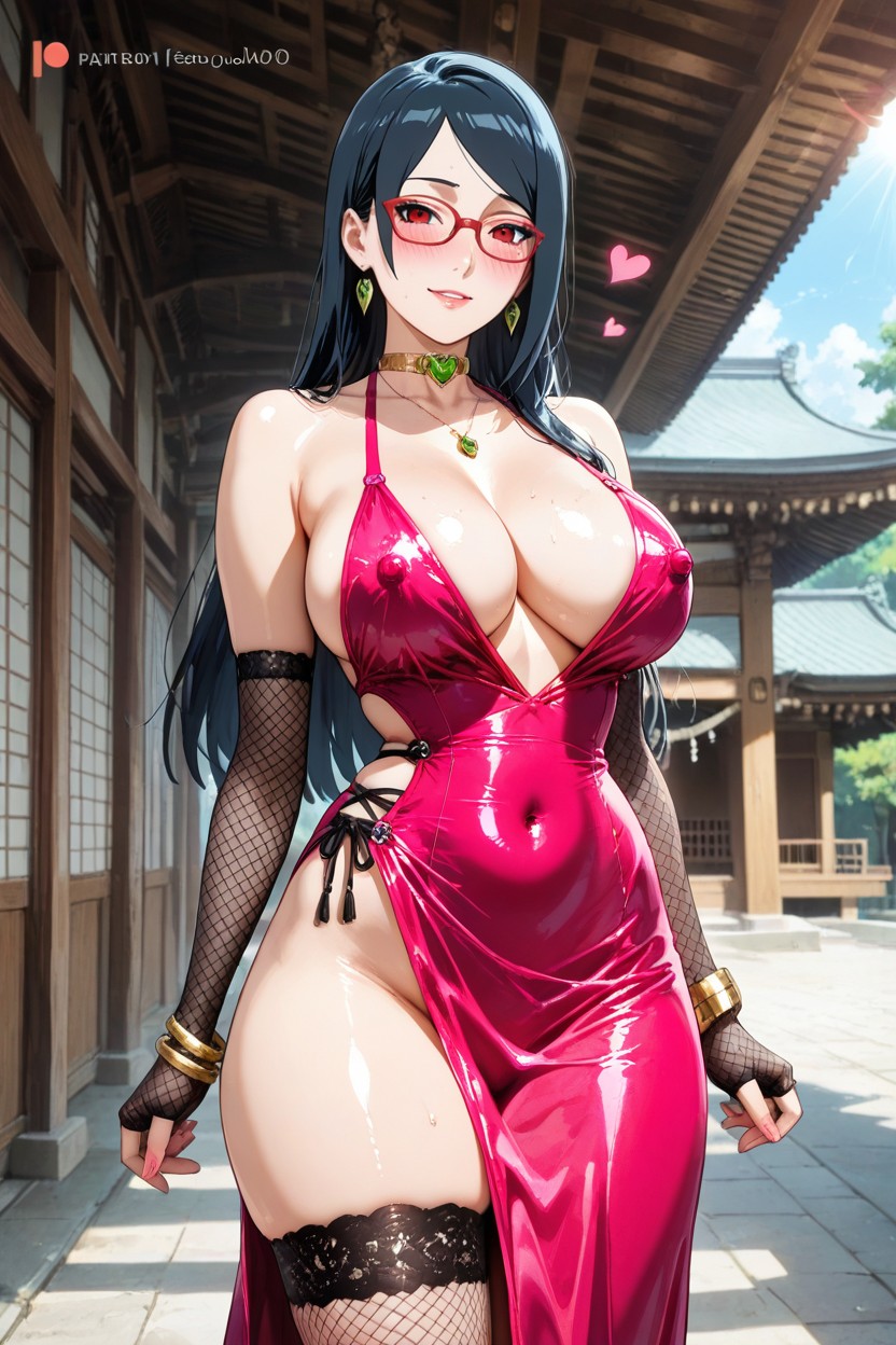 Sunlight, Gold Accessories, Deep Cleavage Hentai AI Porn