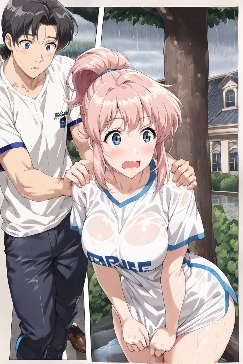 Raining, In The Afternoon, Holding 's Shoulders Hentai AI Porn