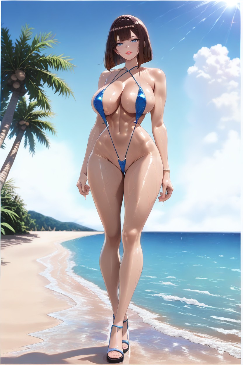 Very Full Lips, Triangular Bust Panels, Defined Bust Contour Hentai AI Porn