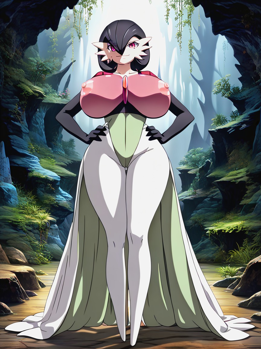 Fully Nude, Wearing Red Bunny Suit, Wide Hips Hentai AI Porn