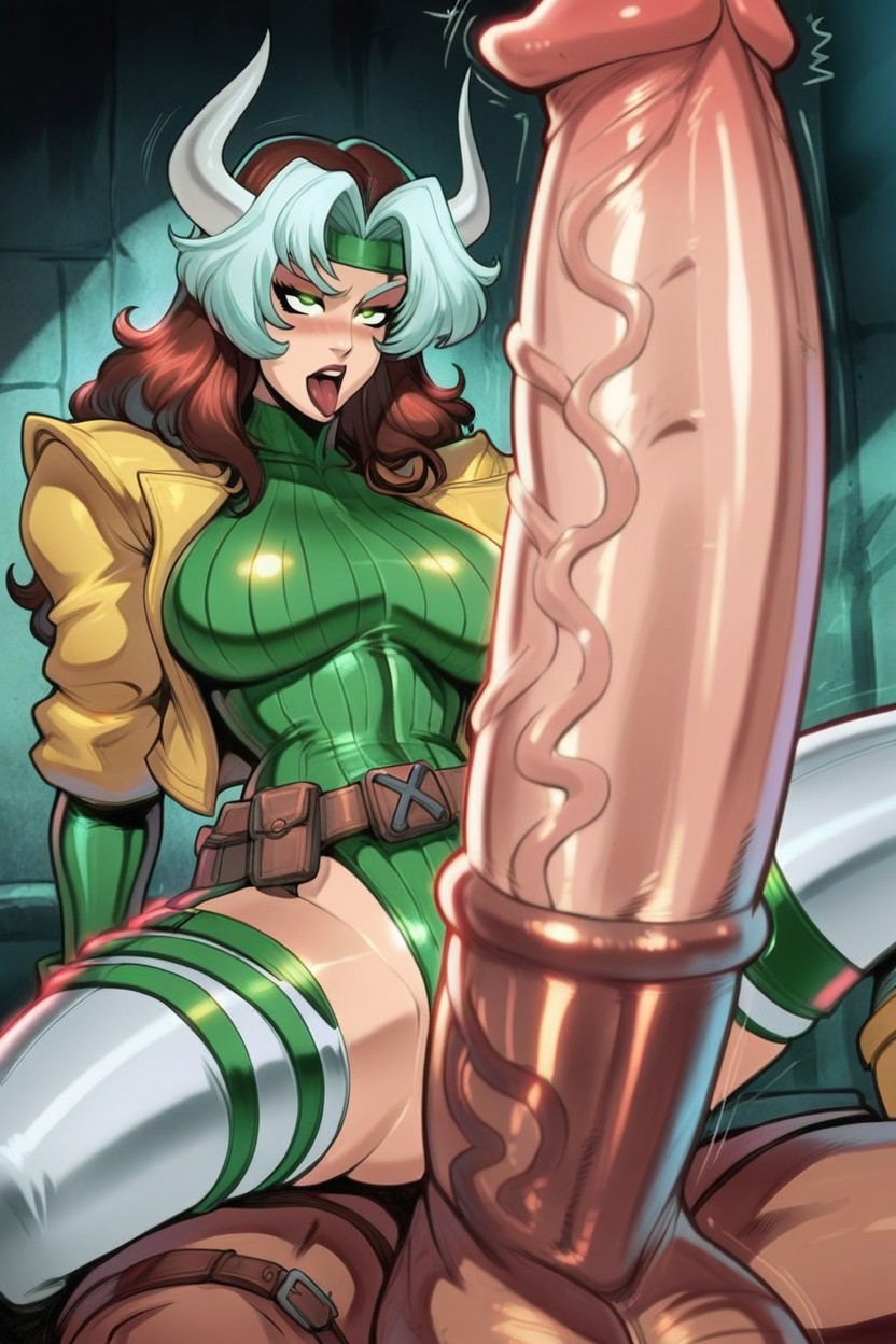 Minotaur, Detailed Face, Yellow Gloves Hentai AI Porn