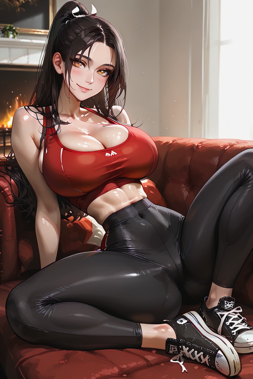 Perfectly Round Tits, Shiny Hair, Amber Eyes 헨타이 AI 포르노