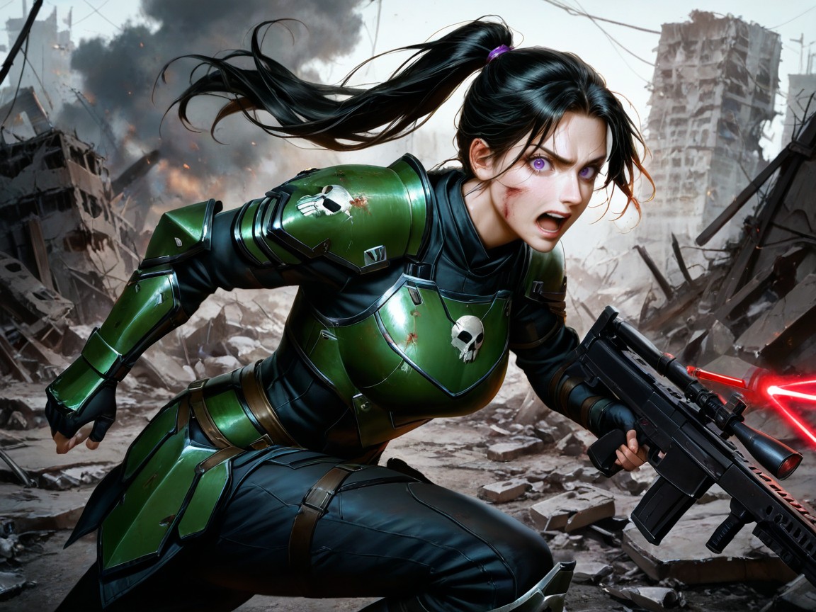 Battle Environment, Beautiful Female, Resting In Ruins Porno IA Hentai