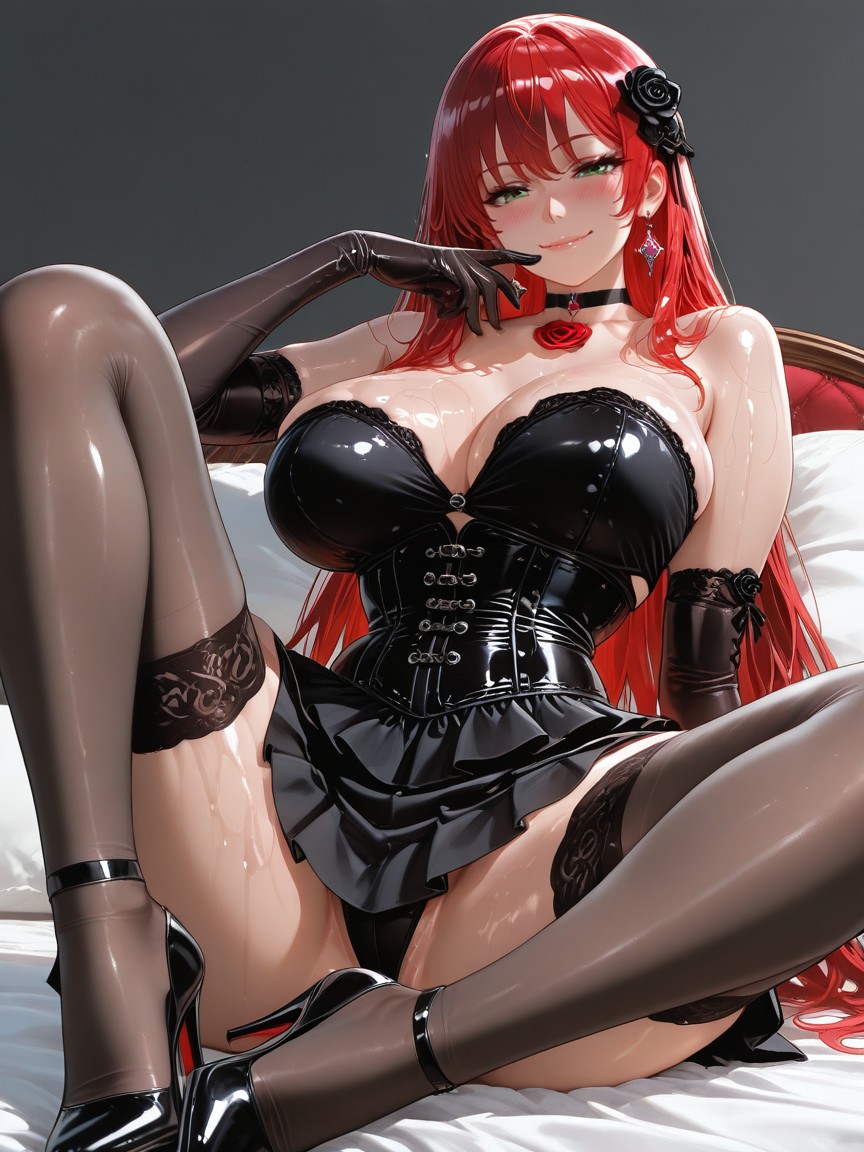 Thighhighs, Large Breast, Waist And Belly Visible Hentai AI Porn