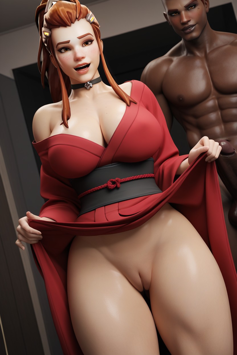 Cleavage, Massive Black Cocks, Off-shoulder Hentai AI Porn