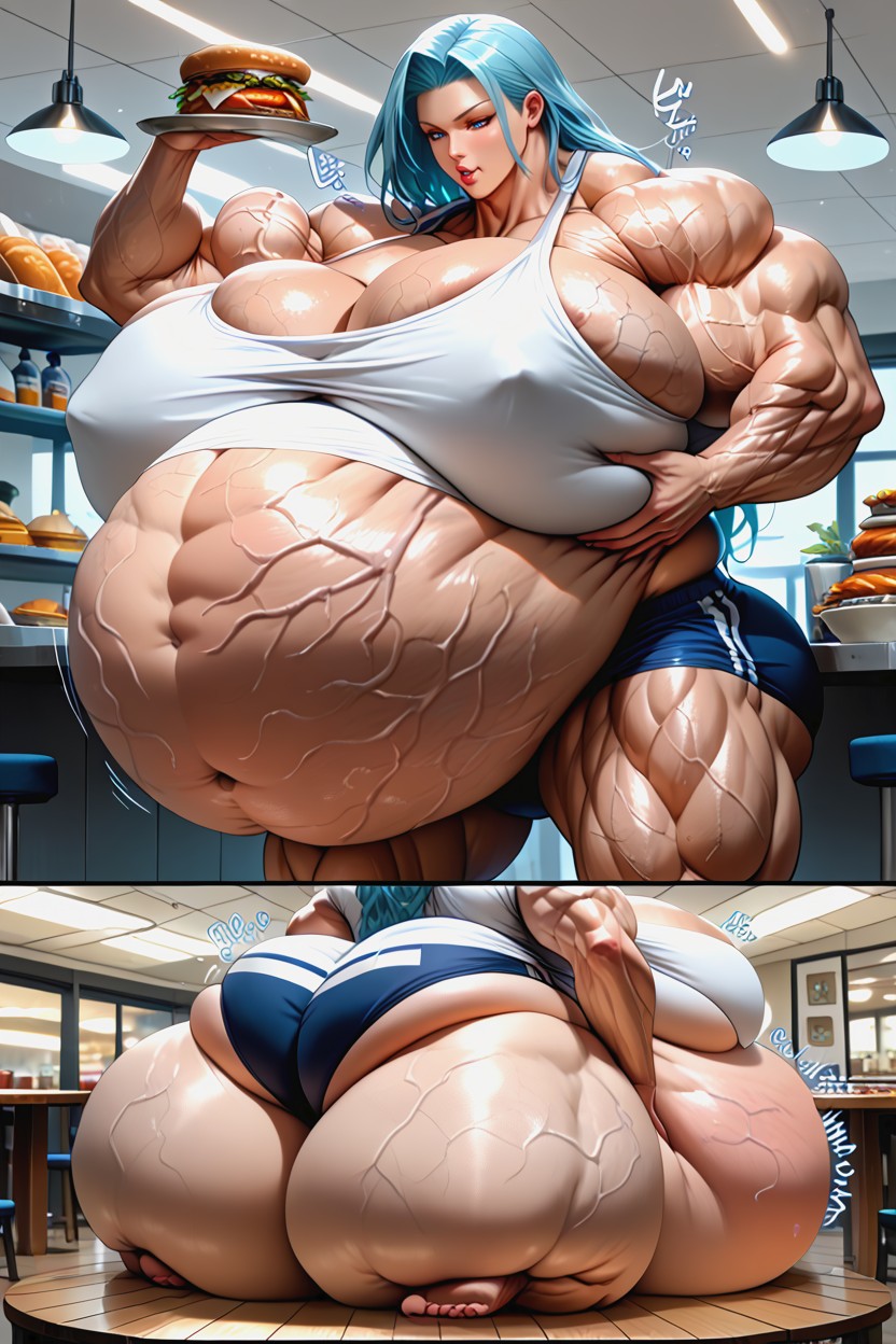 Hyper Breast Expansion, Extremely Muscular, Massive Fat Belly Hentai IA