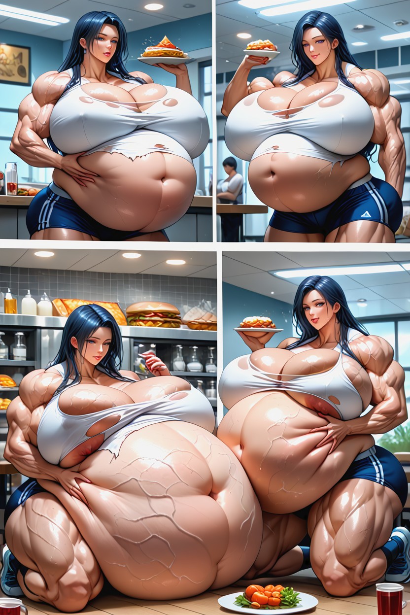 Bicep Veins, Overstuffed Belly, Wet Clothes Hentai AI Porn
