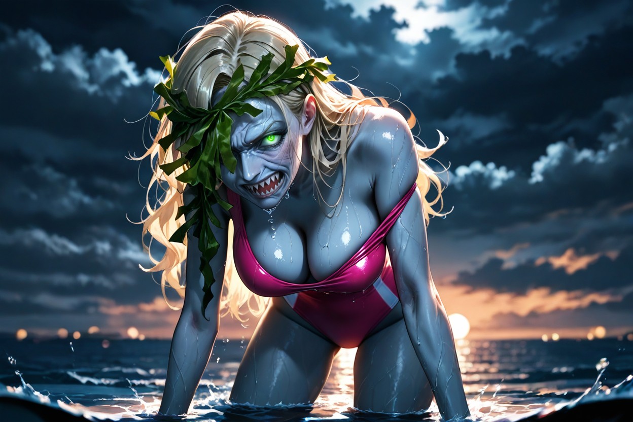 18+, Sea Background, Gray Water Hentai AI Porn