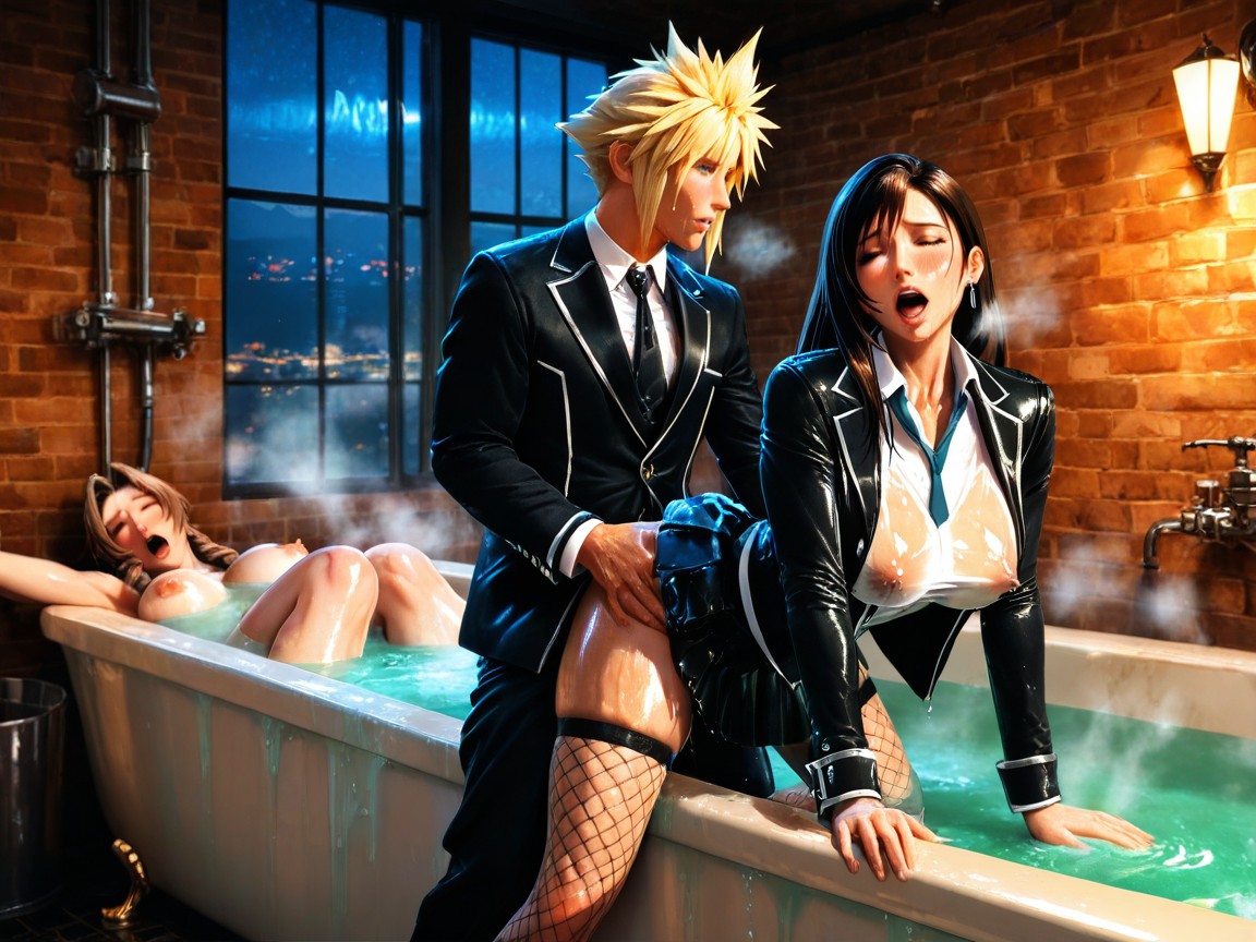 Covered In Excessive Oil, Fucked By Male Cloud Strife Doggystyle, Perfect Figure Hentai AI Porn