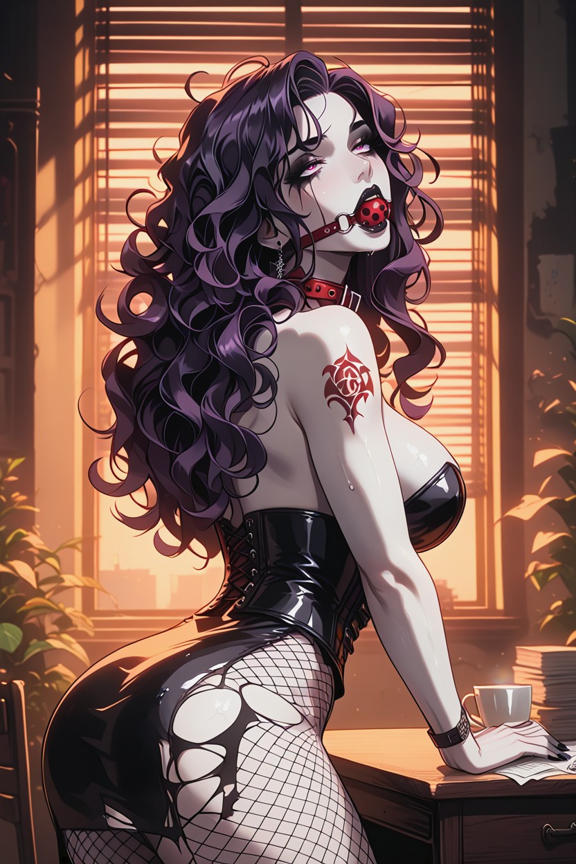 With Black Laces, Black Nails, Side View Hentai AI Porn