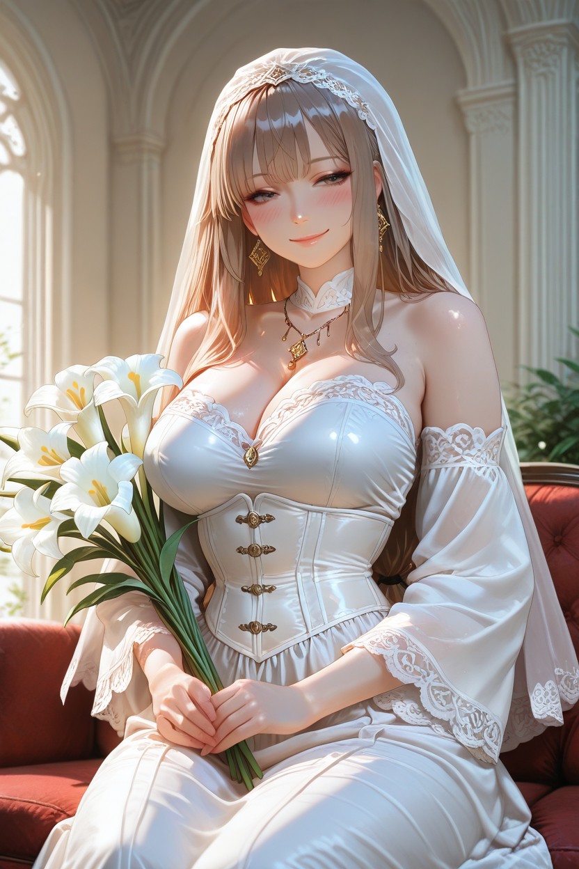 Mid-torso To Full-length Seated Pose, Luminous Skin With A Natural Glow, 18+ Hentai AI Porn