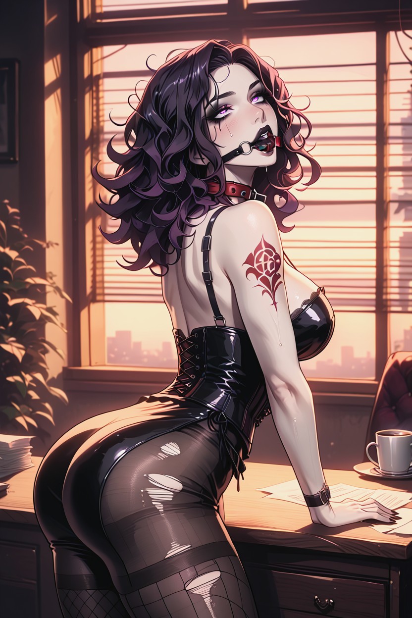 Vista Trasera, Pale Skin, Falling Open Hentai IA