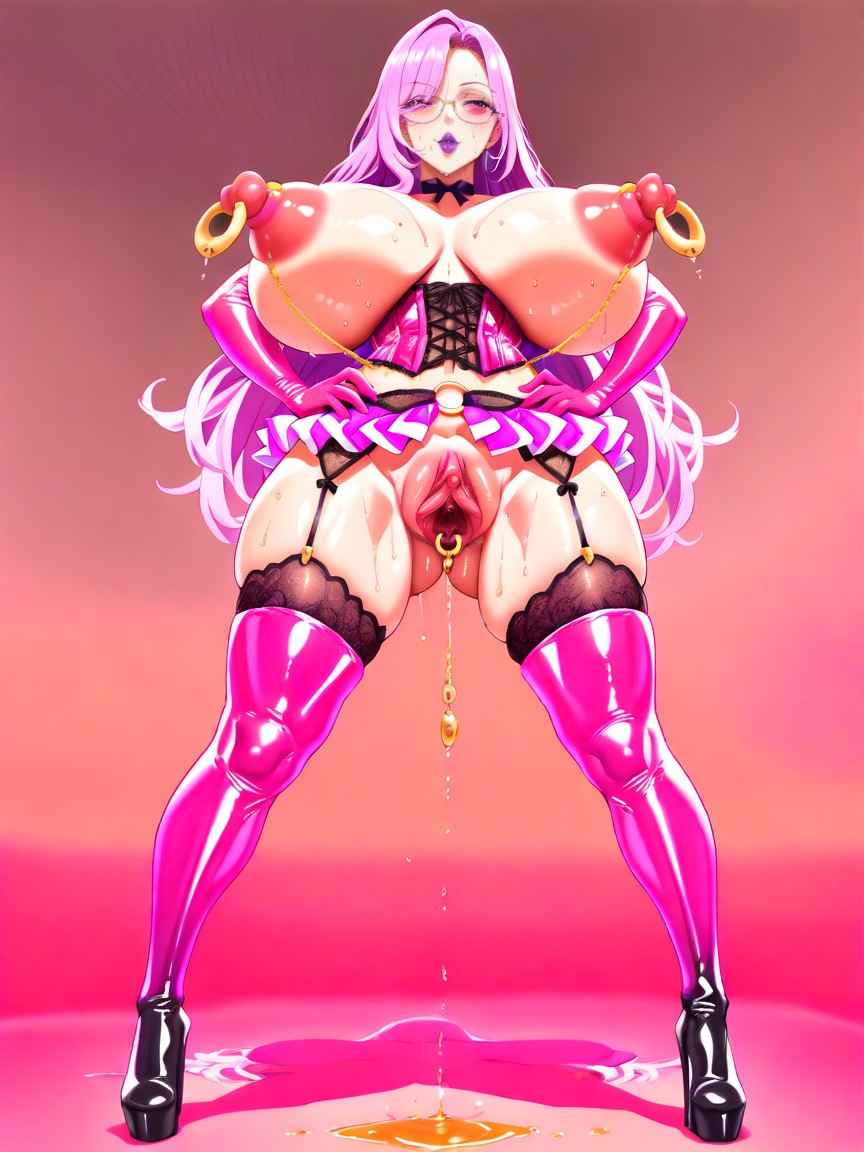 Super Long Legs, Clitoris Ring Piercing, Visible Clitoris Hentai IA