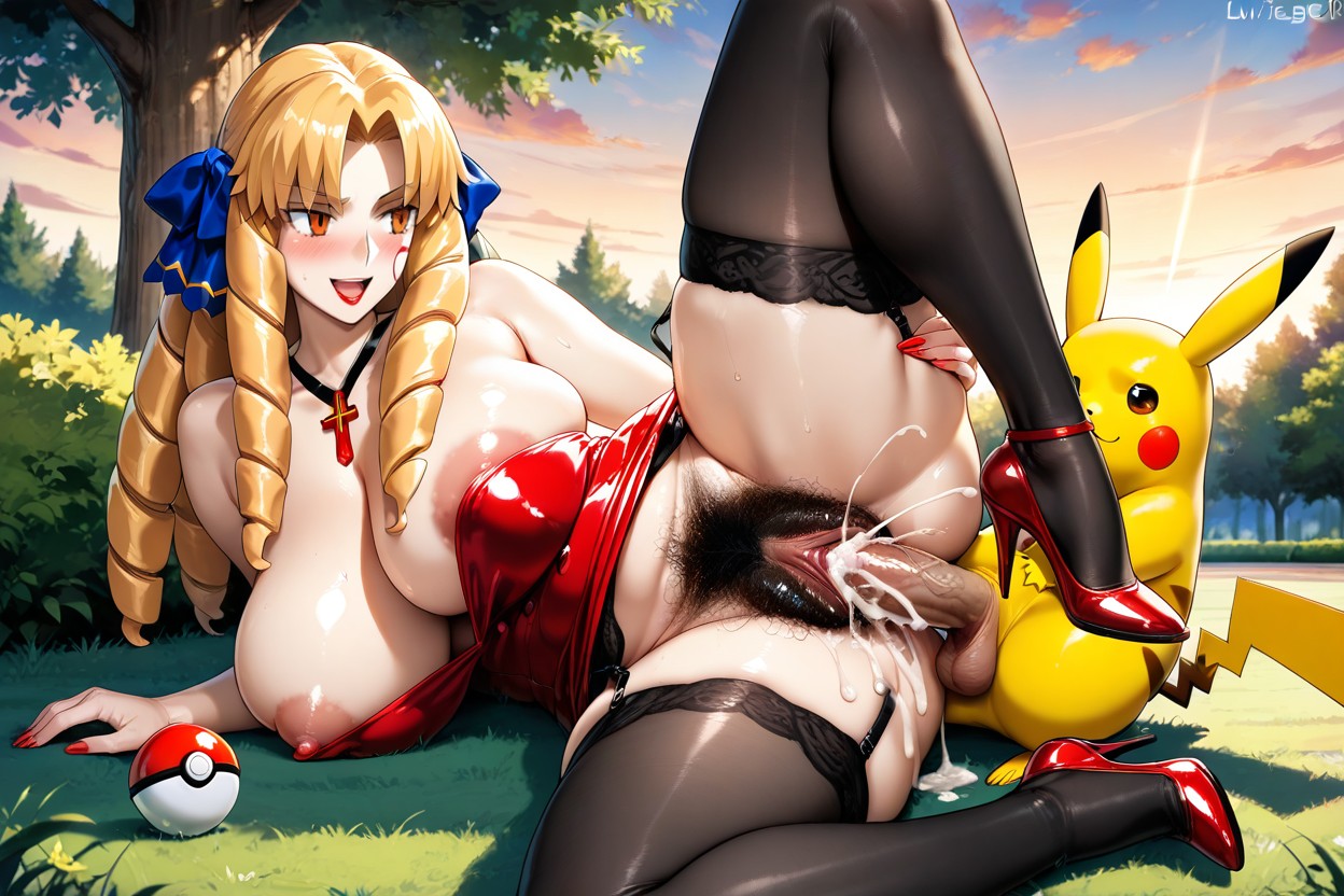 Neckline, Open Mouth, Lying Hentai IA