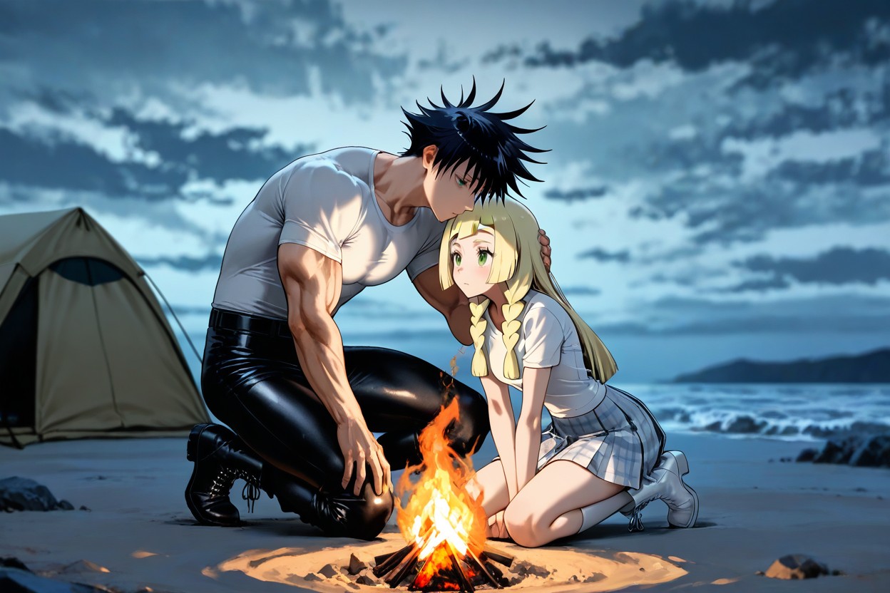 Long White Socks, Blank Expression, Looking Ahead Hentai IA