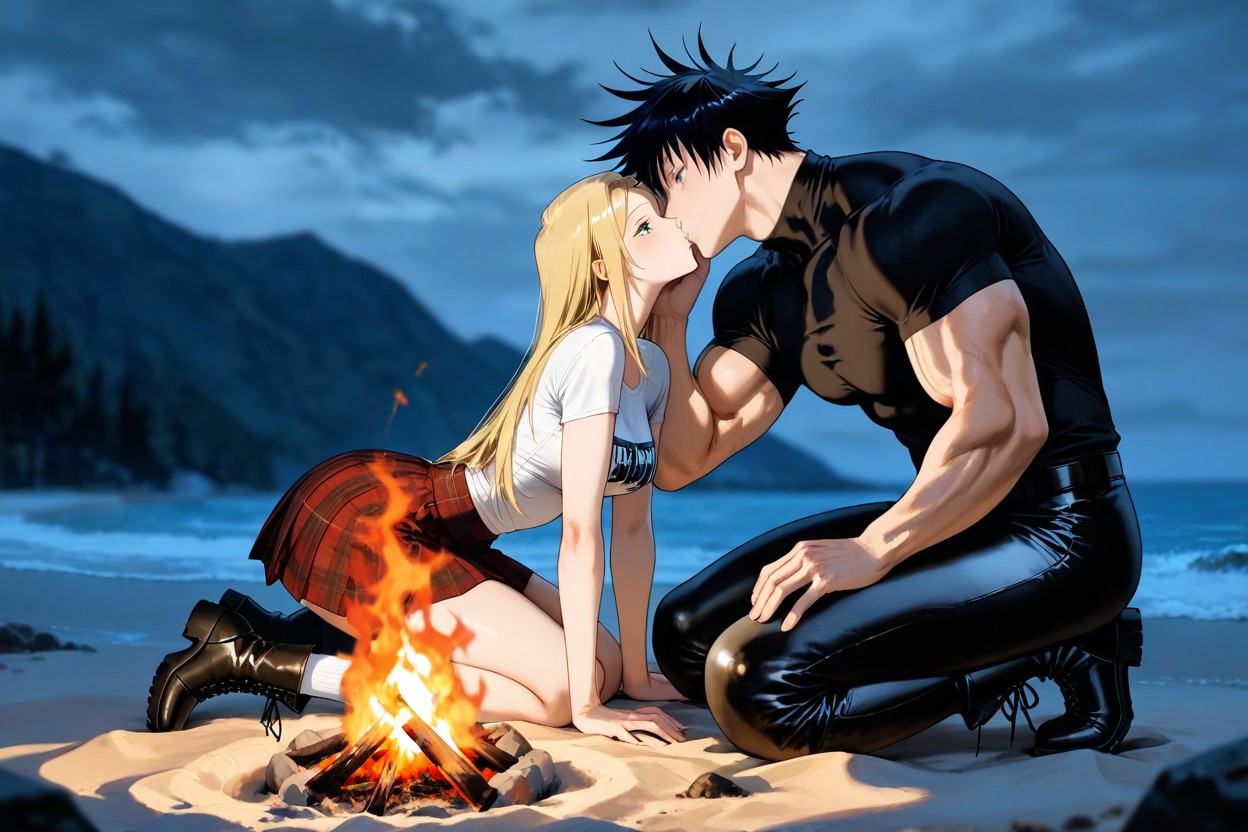 Empty Stare, Woman Hand Resting On Man's Cheek, Cinematic Hentai IA
