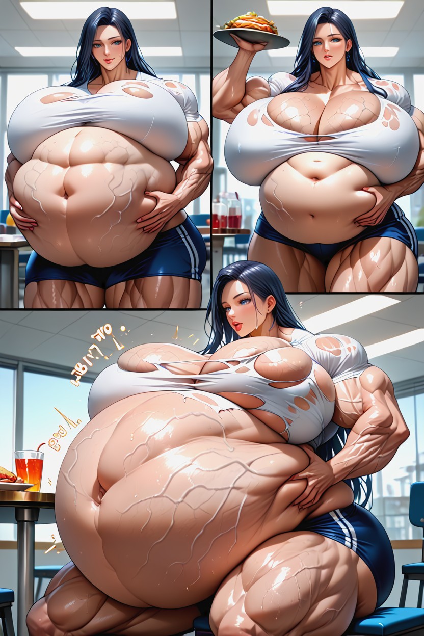 Extremely Muscular, Muscle Expansion Progression, Massive Ass Hentai AI Porn