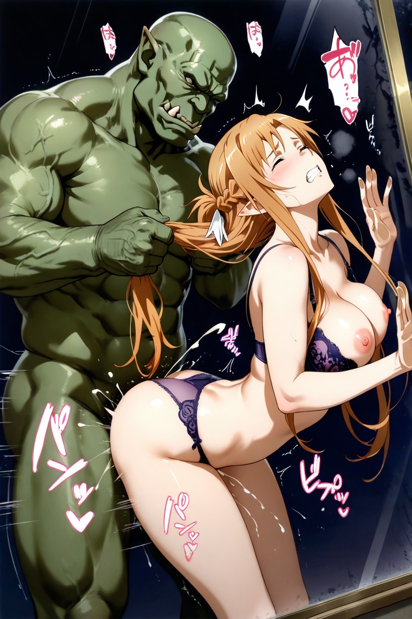 Panties To The Side, Breasts Against Glass, Tired Face Hentai IA