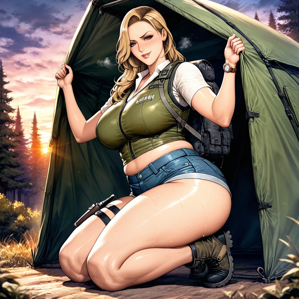 Massive Ass ", Shorts Vaqueros, Form Fitting Clothes Hentai IA