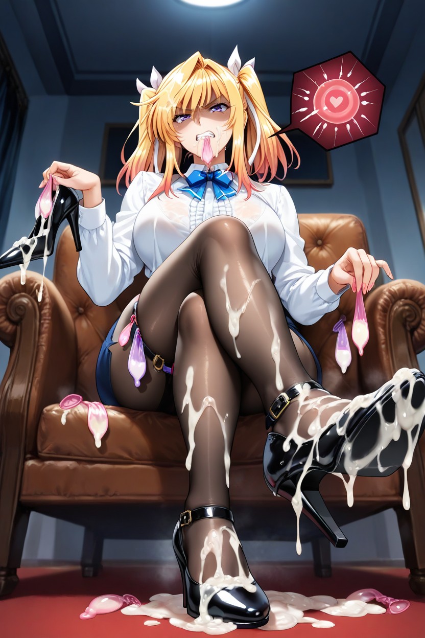 Drinking Semen, Cum Everywhere, Shinganji Kurenai From Taimanin Rpgx Hentai IA