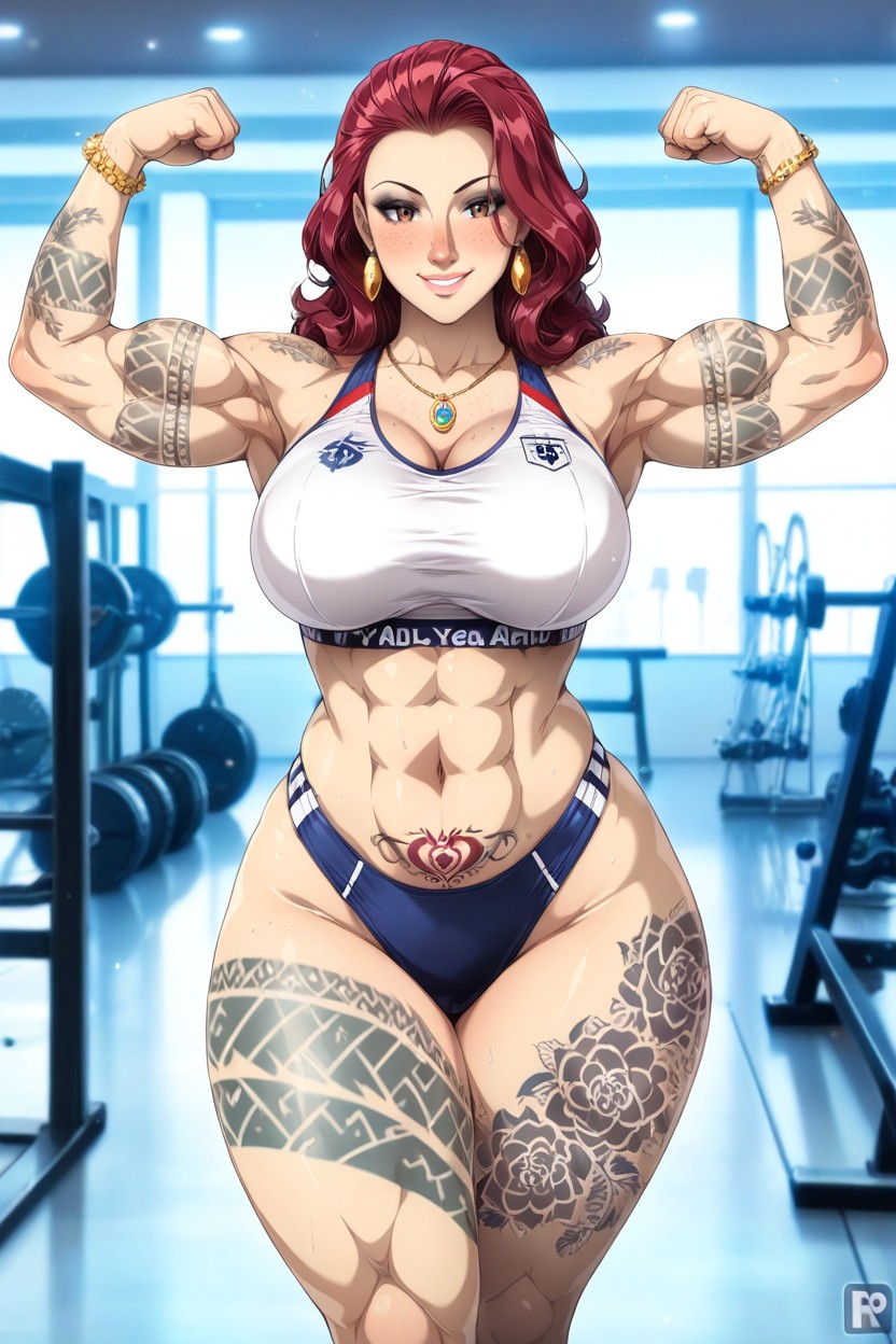 Anime Inspired Tattoos, Large Bubble Butt, Tight Black Porty Hentai AI Porn
