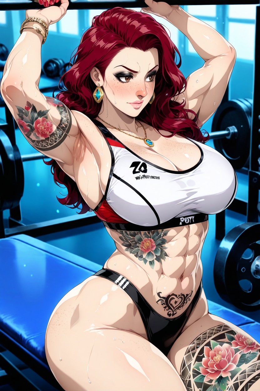 Side View, Contoured Face, Anime Inspired Tattoos Hentai IA